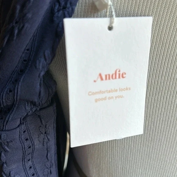 NWT Andie “The Belmar” Navy Eyelet One Piece, Size 10 - Picture 7 of 13